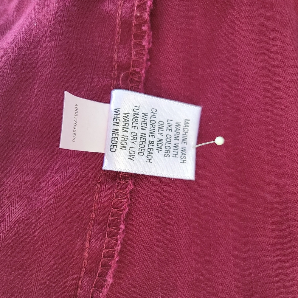 ❤️Red Burgundy Fall Jacket 100% Cotton Vintage Apt 9  sz Large Light Jacket EUC - Picture 8 of 12